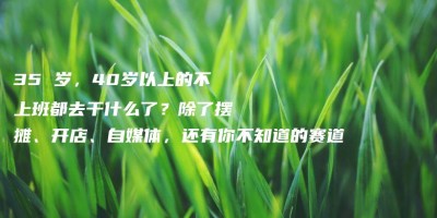 35 岁,40岁以上的不上班都去干什么了?除了摆摊、开店、自媒体,还有你不知道的赛道 35 岁,40岁以上的不上班都去干什么了?除了摆摊、开店、自媒体,还有你不知道的赛道