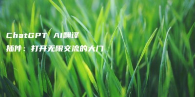 ChatGPT AI翻译插件:打开无限交流的大门 ChatGPT AI翻译插件:打开无限交流的大门