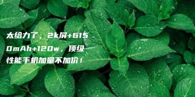 太给力了,2k屏+6150mAh+120w,顶级性能手机加量不加价! 太给力了,2k屏+6150mAh+120w,顶级性能手机加量不加价!