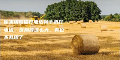原来用微信打电话和手机打电话,区别竟这么大,再也不乱用了 原来用微信打电话和手机打电话,区别竟这么大,再也不乱用了