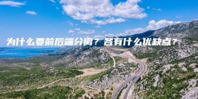 为什么要前后端分离?各有什么优缺点? 为什么要前后端分离?各有什么优缺点?