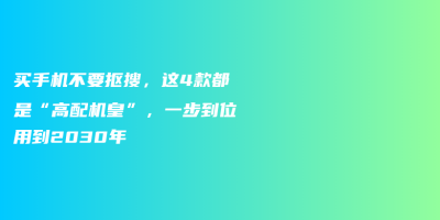 买手机不要抠搜,这4款都是“高配机皇”,一步到位用到2030年 买手机不要抠搜,这4款都是“高配机皇”,一步到位用到2030年