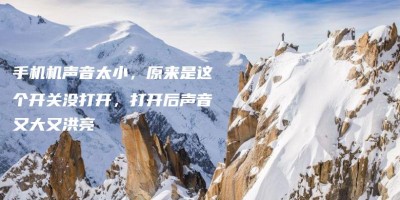手机机声音太小,原来是这个开关没打开,打开后声音又大又洪亮 手机机声音太小,原来是这个开关没打开,打开后声音又大又洪亮