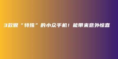 3款很“特殊”的小众手机!能带来意外惊喜 3款很“特殊”的小众手机!能带来意外惊喜