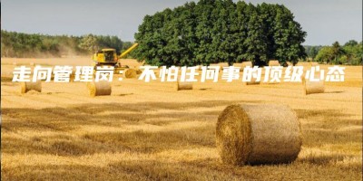 走向管理岗:不怕任何事的顶级心态 走向管理岗:不怕任何事的顶级心态