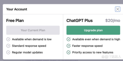 升级到ChatGPT PLUS付费版，享受更好的AI服务