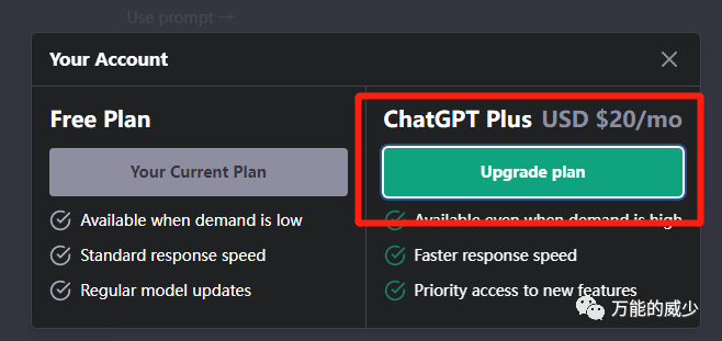 手把手教你购买ChatGPT Plus升级使用ChatGPT4.0插图8