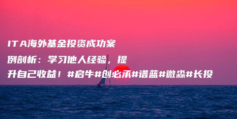 ITA海外基金投资成功案例剖析：学习他人经验，提升自己收益！#启牛#创必承#谱蓝#微淼#长投插图