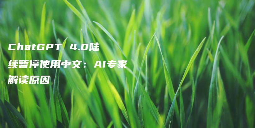 ChatGPT 4.0陆续暂停使用中文：AI专家解读原因插图