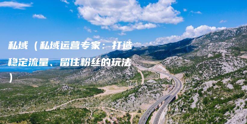 私域（私域运营专家：打造稳定流量、留住粉丝的玩法）插图