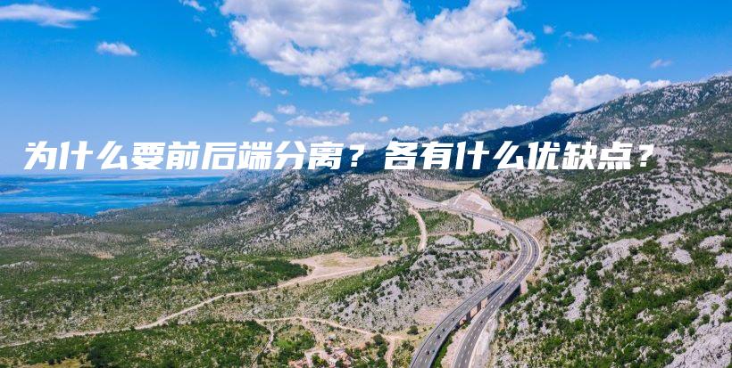 为什么要前后端分离?各有什么优缺点?插图 为什么要前后端分离?各有什么优缺点?插图