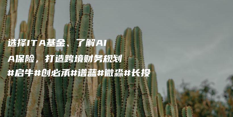 选择ITA基金、了解AIA保险，打造跨境财务规划#启牛#创必承#谱蓝#微淼#长投插图