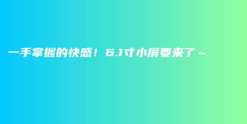 一手掌握的快感!6.1寸小屏要来了~插图 一手掌握的快感!6.1寸小屏要来了~插图
