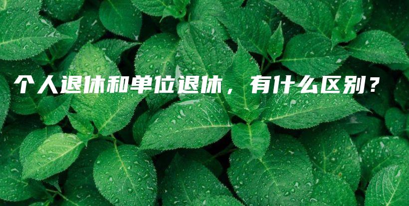 个人退休和单位退休,有什么区别?插图 个人退休和单位退休,有什么区别?插图