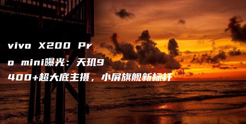 vivo X200 Pro mini曝光：天玑9400+超大底主摄，小屏旗舰新标杆插图
