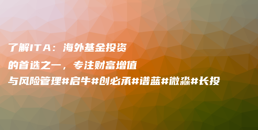 了解ITA：海外基金投资的首选之一，专注财富增值与风险管理#启牛#创必承#谱蓝#微淼#长投插图