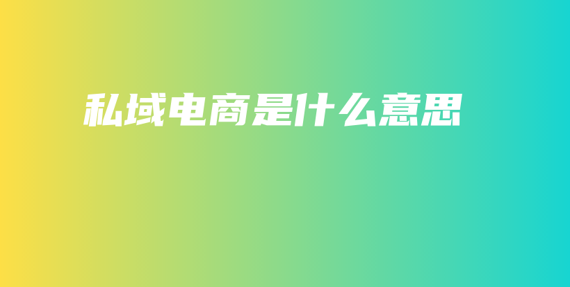 私域电商是什么意思插图