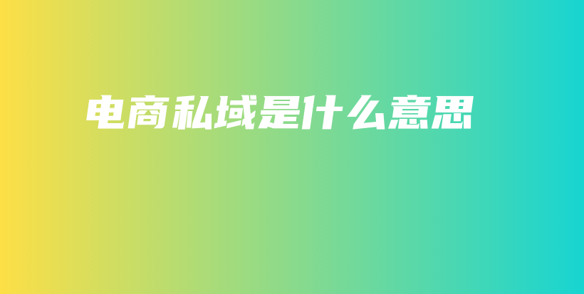 电商私域是什么意思插图