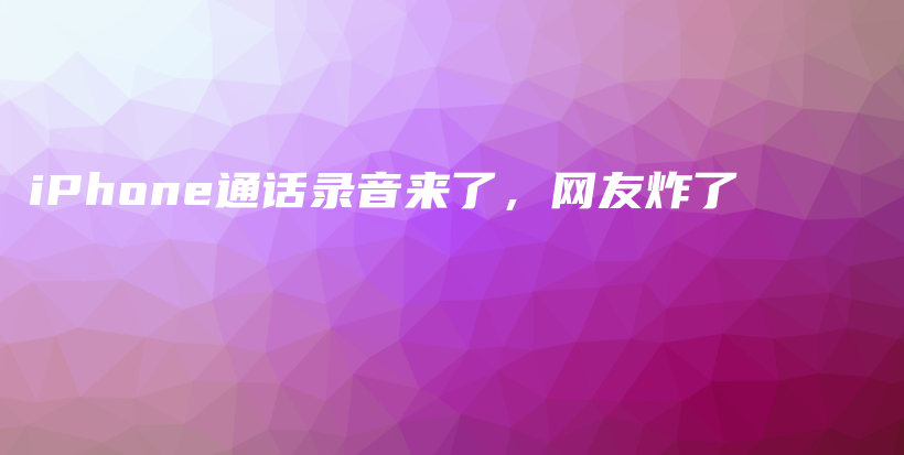 iPhone通话录音来了，网友炸了插图