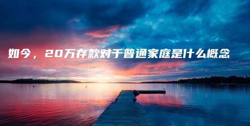 如今,20万存款对于普通家庭是什么概念插图 如今,20万存款对于普通家庭是什么概念插图