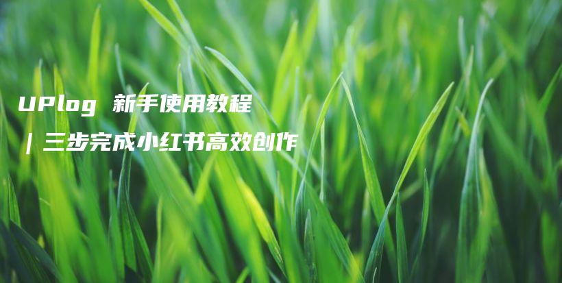 UPlog 新手使用教程｜三步完成小红书高效创作插图
