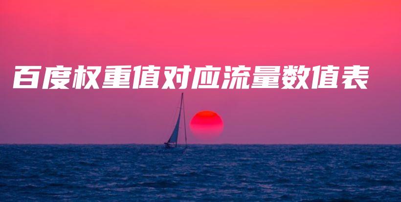 百度权重值对应流量数值表插图