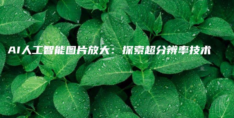 AI人工智能图片放大：探索超分辨率技术插图