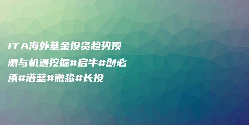 ITA海外基金投资趋势预测与机遇挖掘#启牛#创必承#谱蓝#微淼#长投插图