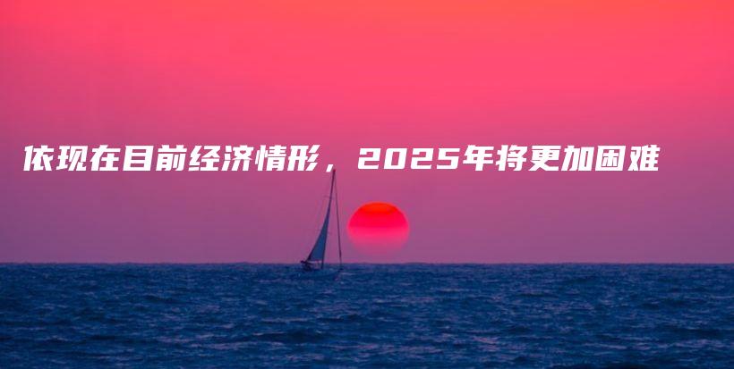 依现在目前经济情形，2025年将更加困难插图